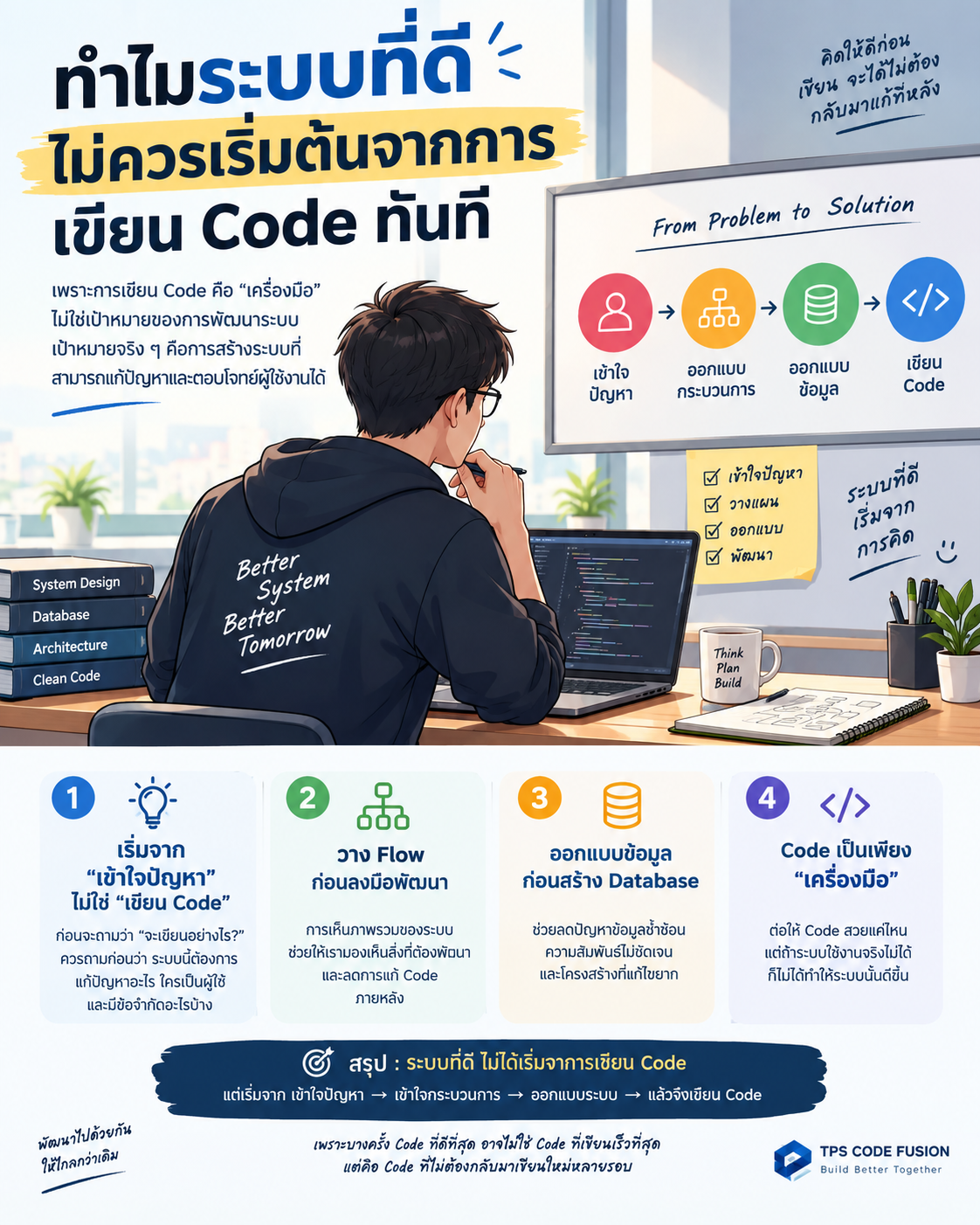 ทำไมระบบที่ดี ไม่ควรเริ่มต้นจากการเขียน Code ทันที?